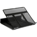 DESIGNA Metal Mesh Ventilated Adjustable Laptop Stand Riser (Black)