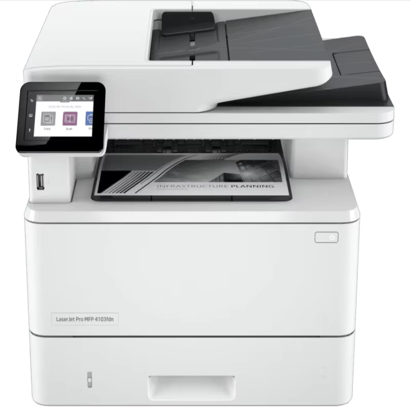 TCL - 2Z629A HP LaserJet Pro MFP 4103fdw Multifunction Monochrome Laser Printer - Image 1