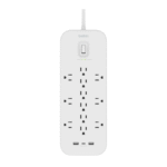 Belkin 12‑Outlet Surge + USB (3,480J)
