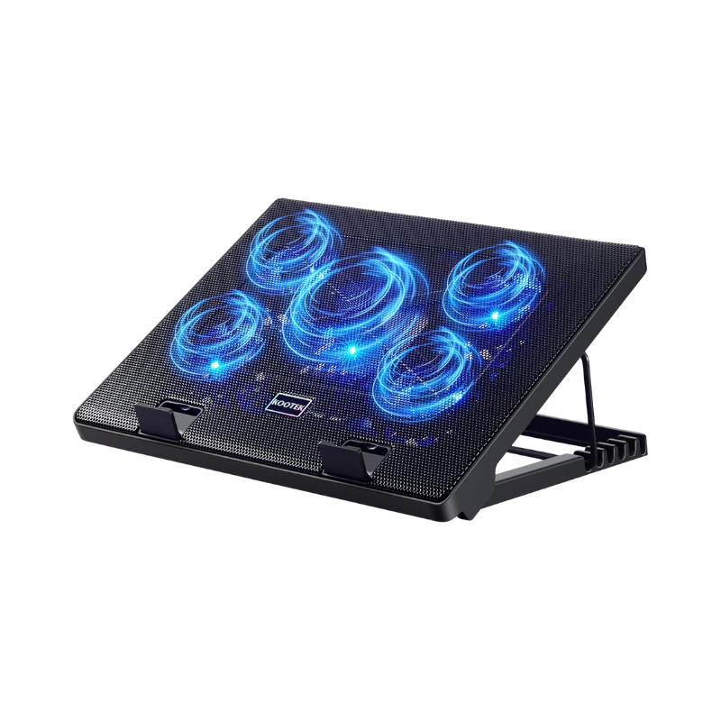 NOTEBOOK STANDSTCL - LCP04 X001AYC90P Kootek 5-Fan Laptop Cooling Pad 12"-17" (Blue) - Image 1