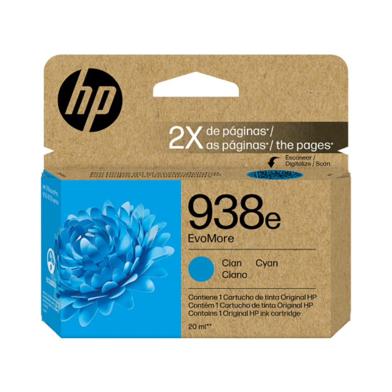 CARTRIDGESTCL - 4S6X9PL HP 938e EvoMore Cyan Ink Cartridge - 4S6X9PL - Image 1