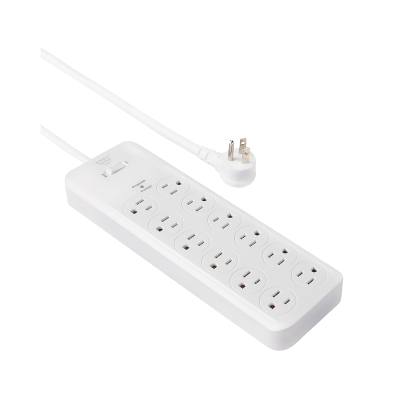 POWER PROTECTIONDESKTOPTCL - AC-12SX-D00 Amazon Basics 12-Outlet Surge Protector 4000J (White) - Image 1