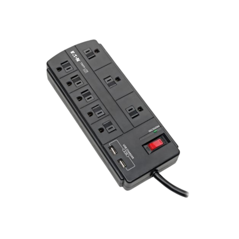 POWER PROTECTIONDESKTOPTCL - TLP88USBB Tripp Lite 8-Outlet Surge Protector with USB - TLP88USBB - Image 1