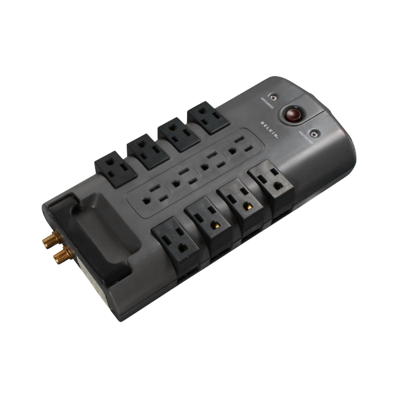 POWERPROTECTIONDESKTOPTCL-BP11223008 Belkin PivotPlug 12-Outlet Surge Protector, 4320 Joules, 8ft Cord - BP112230-08 - Image 1
