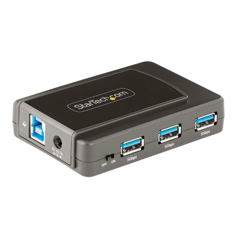 SWITCHESUSBTCL-5G7AS-USB-A-HUB StarTech.com 7-Port USB-A Hub with Power Adapter, Black - 5G7AS-USB-A-HUB - Image 1