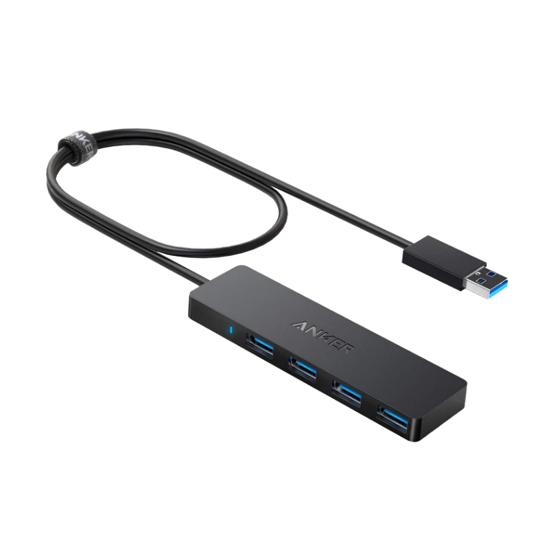SWITCHESUSBTCL-A7516016 Anker 4-Port USB 3.0 Hub, 2ft Cable - A7516016 - Image 1